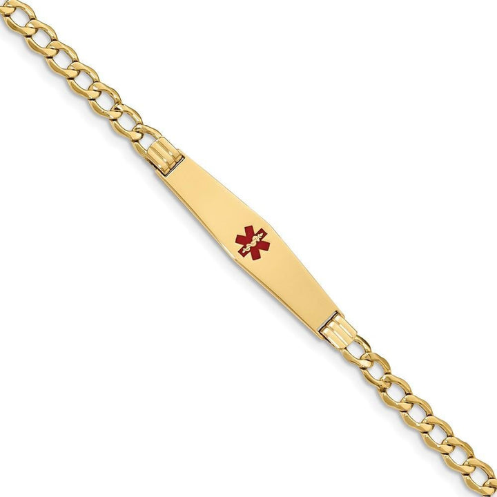 14K Yellow Gold Curb Link Medical ID Bracelet