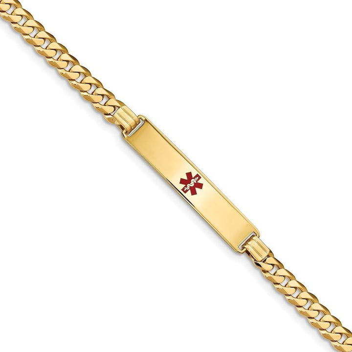 14K Yellow Gold Curb Link Medical ID Bracelet