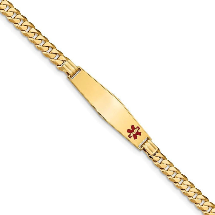 14K Yellow Gold Curb Link Medical ID Bracelet