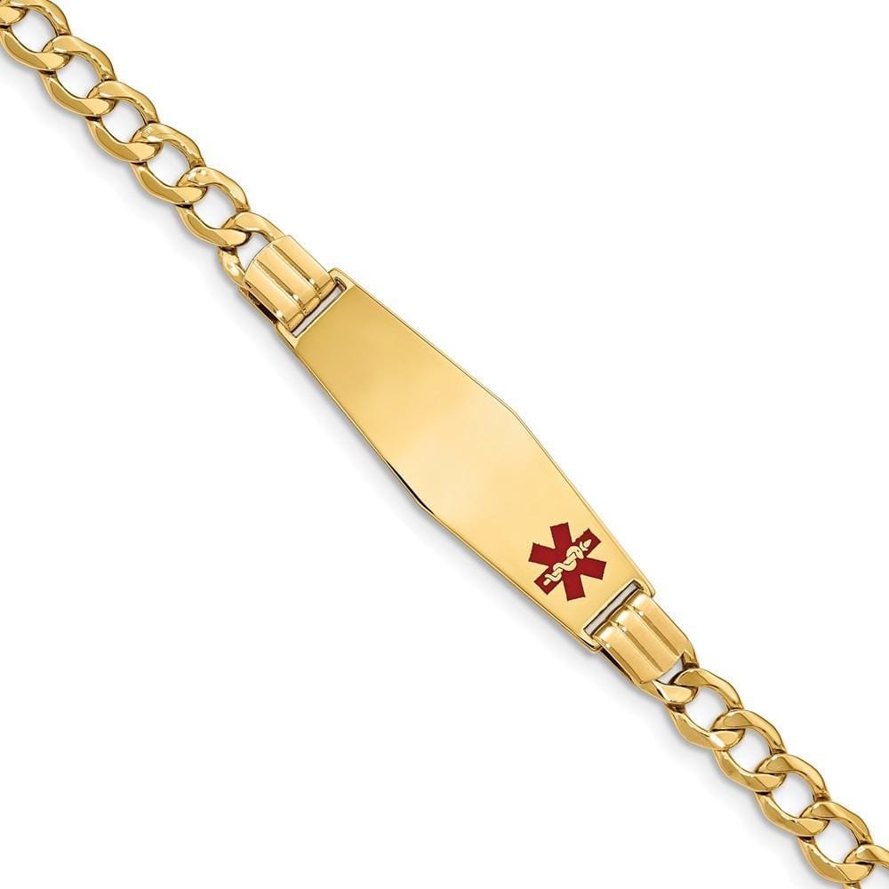 14K Yellow Gold Curb Link Medical ID Bracelet