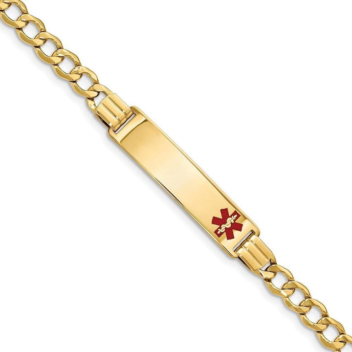 14K Yellow Gold Curb Link Medical ID Bracelet