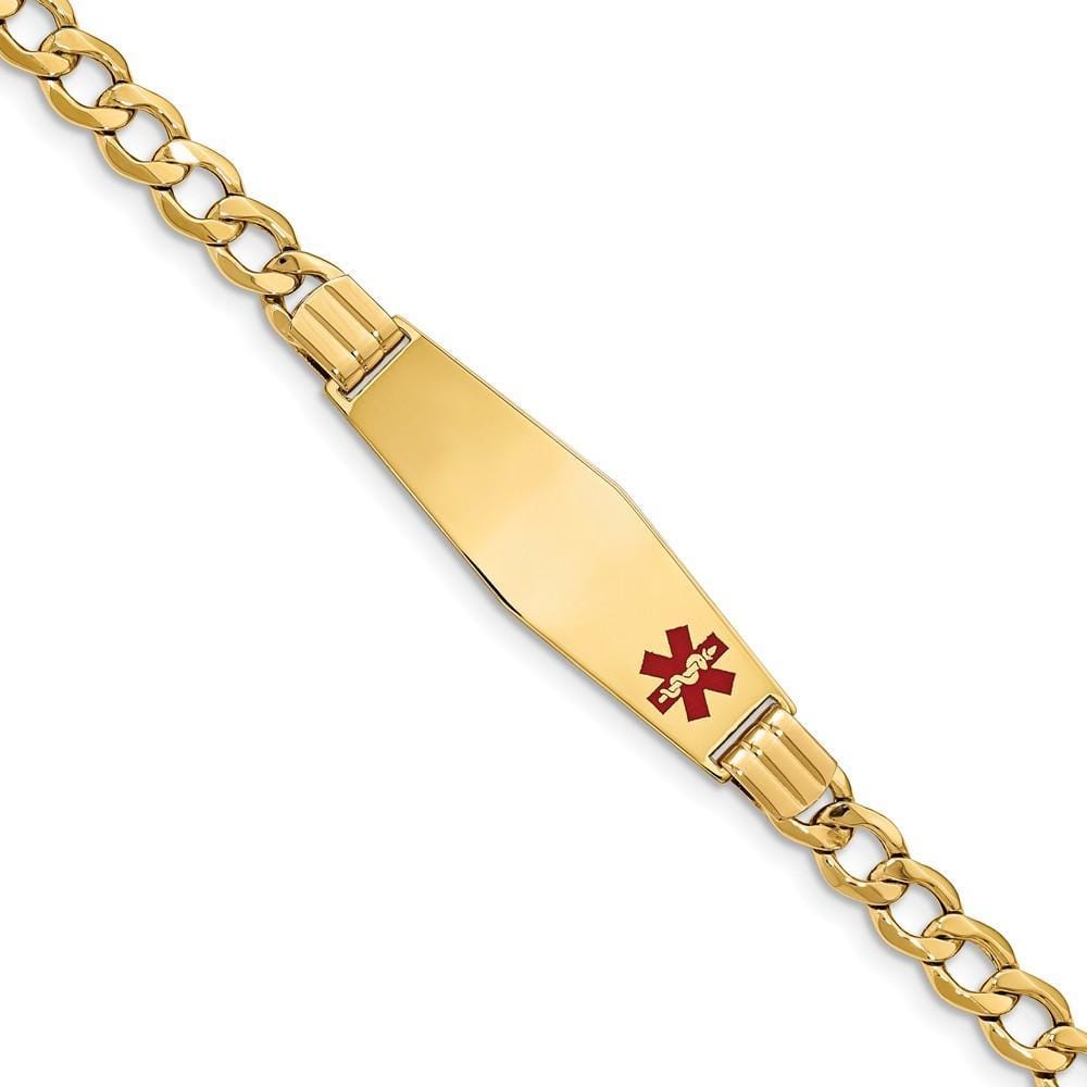 14K Yellow Gold Curb Link Medical ID Bracelet