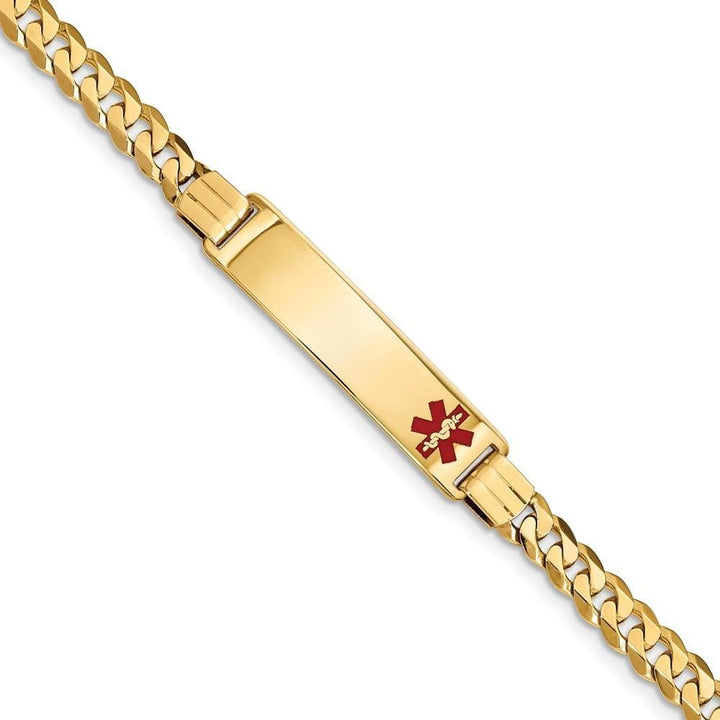 14K Yellow Gold Curb Link Medical ID Bracelet