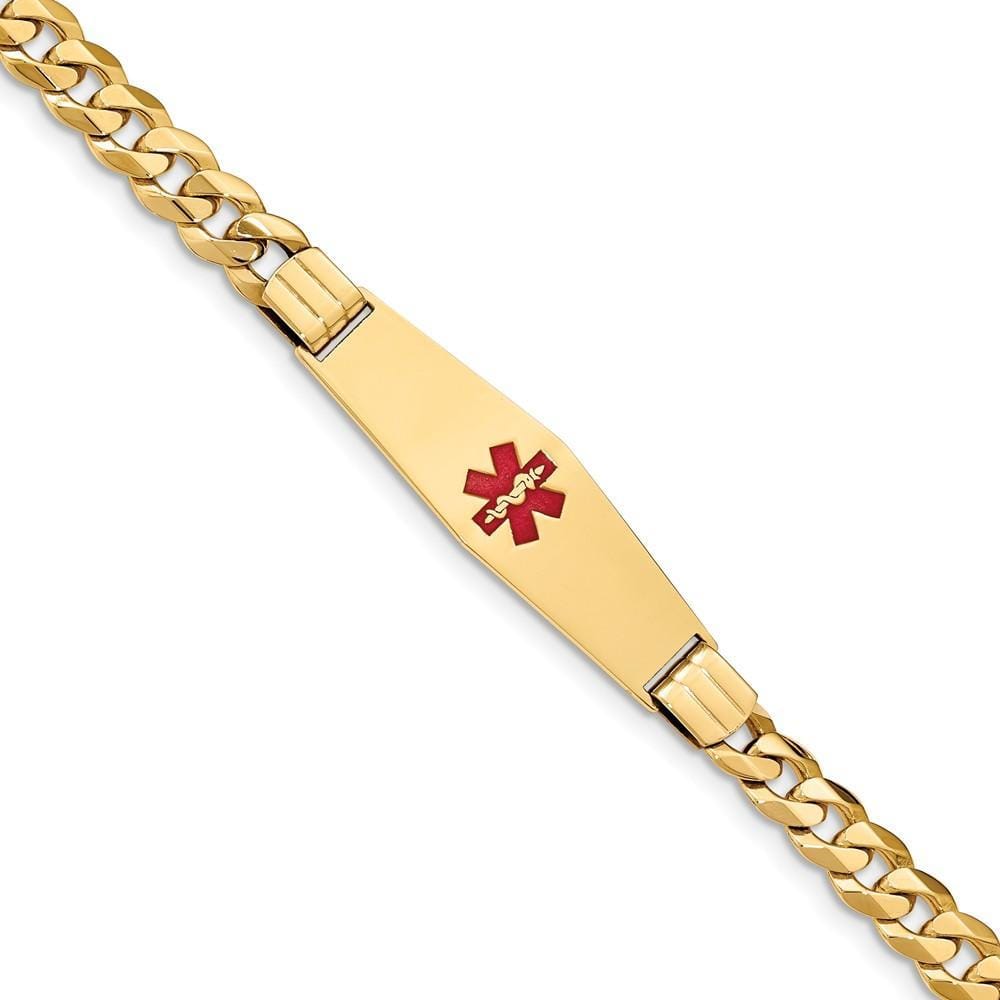 14K Yellow Gold Curb Link Medical ID Bracelet