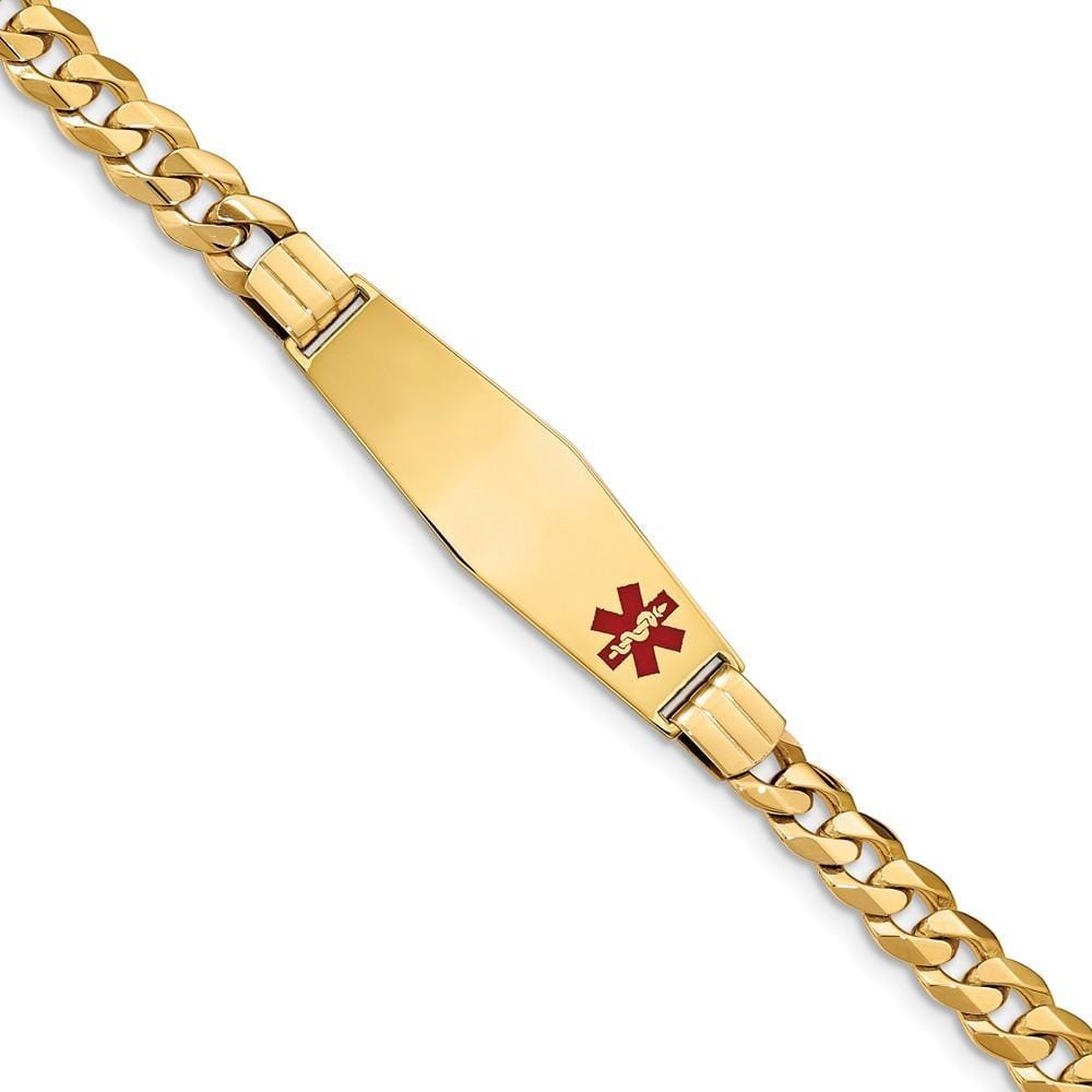 14K Yellow Gold Curb Link Medical ID Bracelet