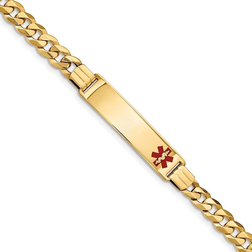 14K Yellow Gold Curb Link Medical ID Bracelet