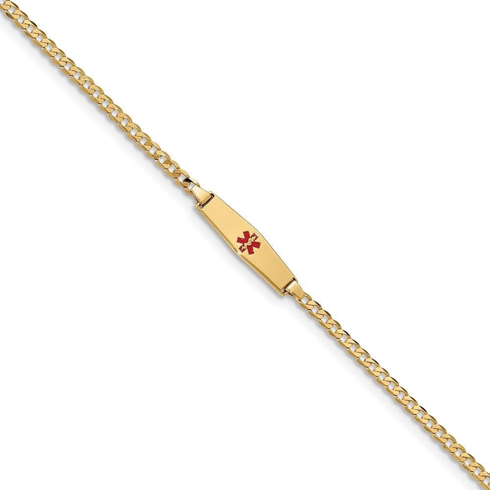 14K Yellow Gold Curb Link Medical ID Bracelet