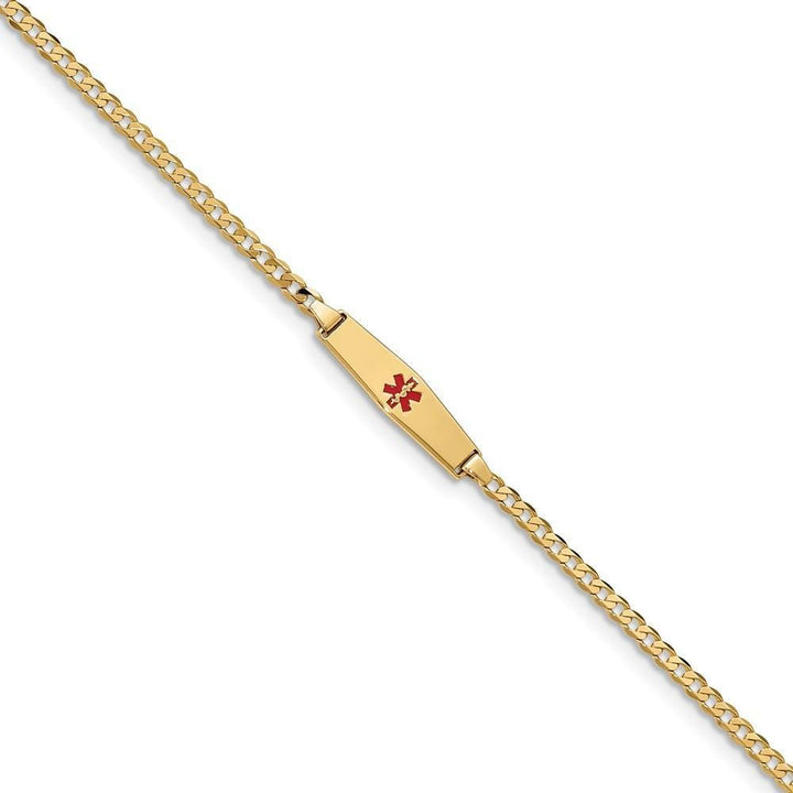 14K Yellow Gold Curb Link Medical ID Bracelet