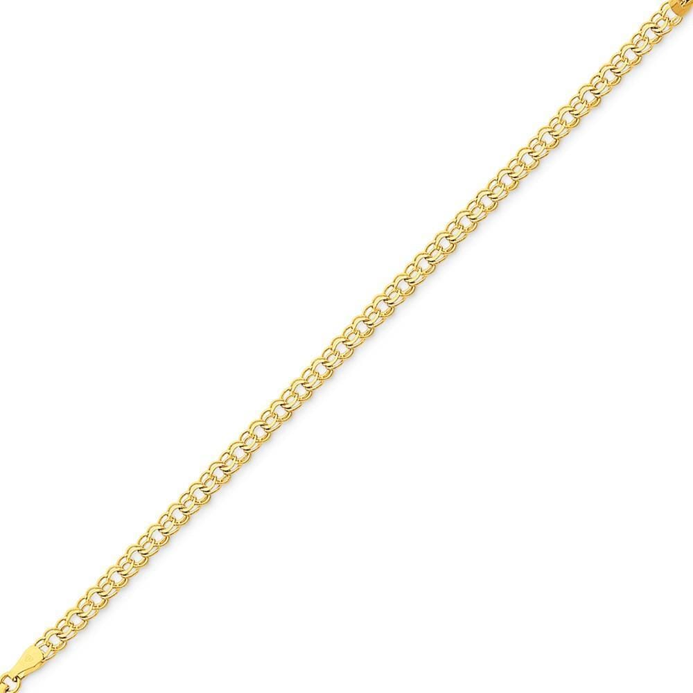 14k Yellow Gold Double Link Charm Bracelet