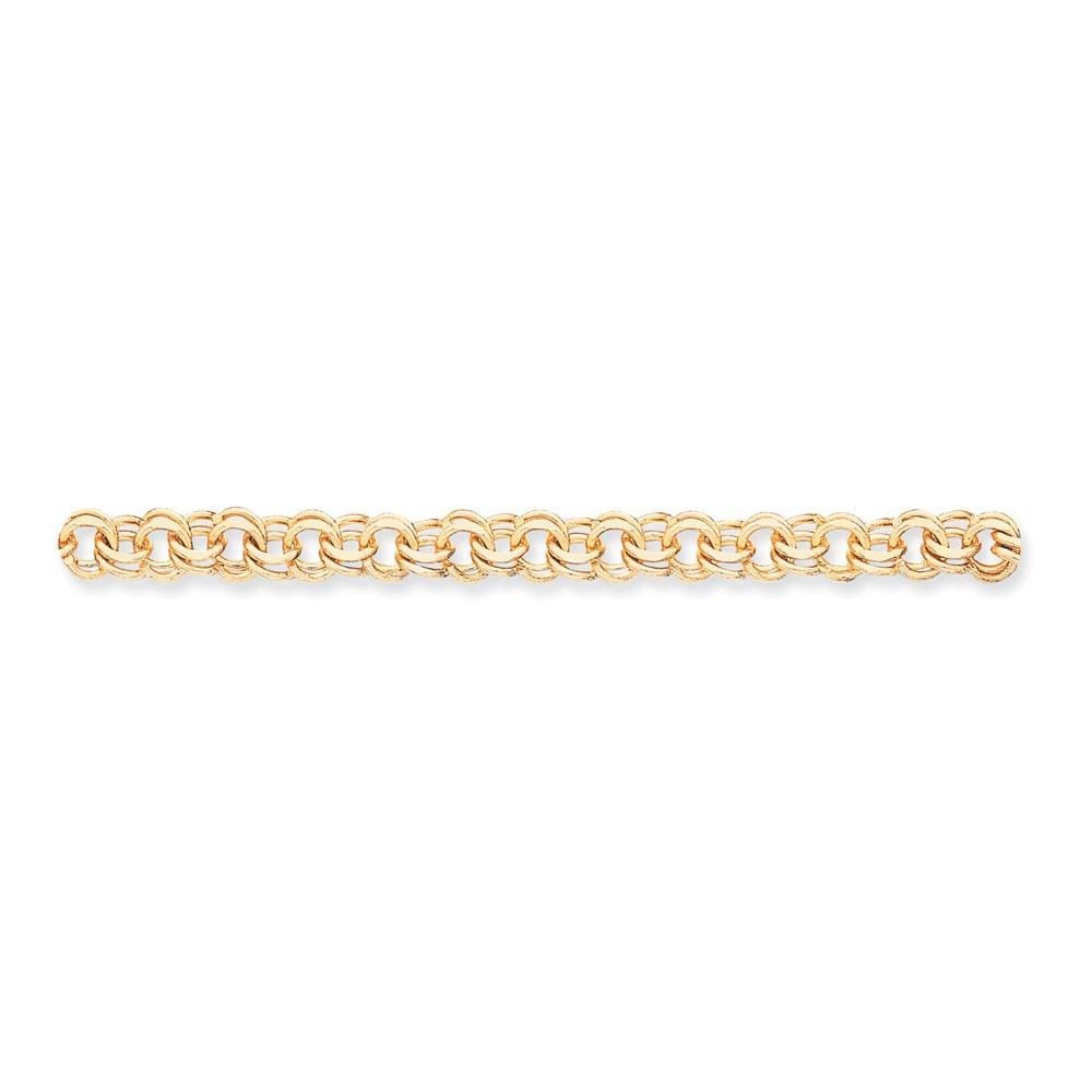 14k Yellow Gold Double Link Charm Bracelet