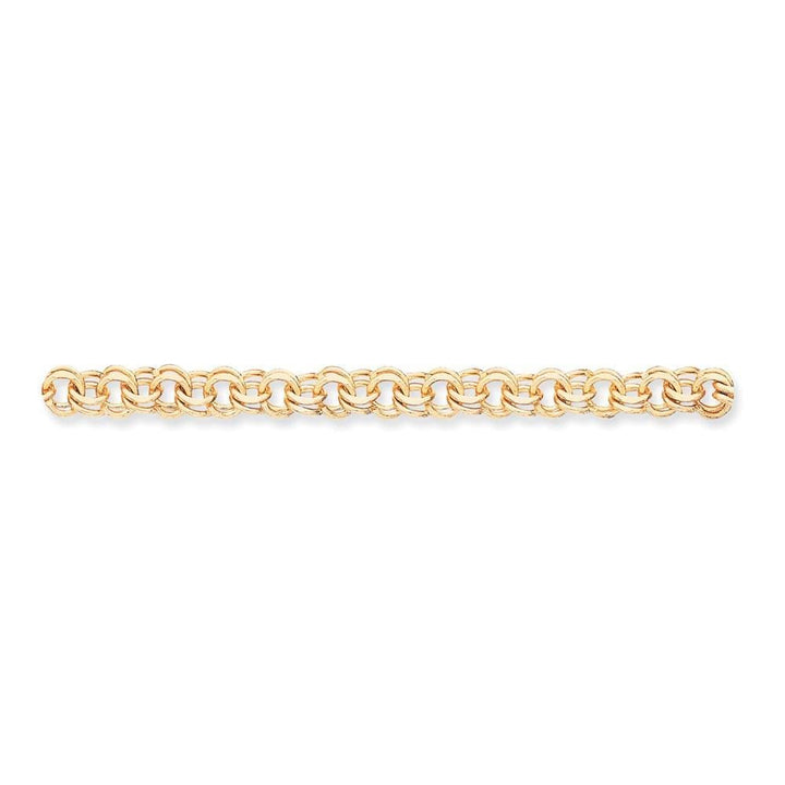 14k Yellow Gold Double Link Charm Bracelet