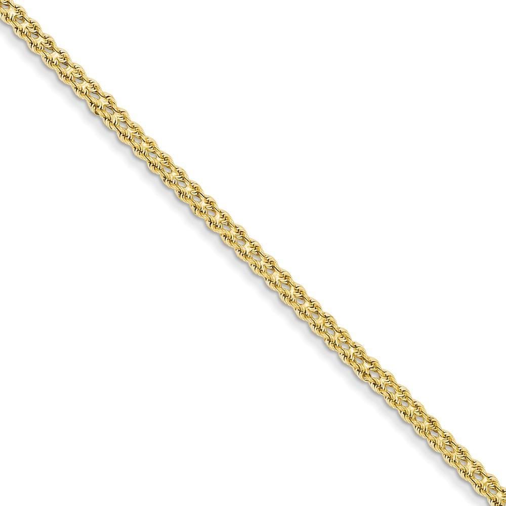 14k Yellow Gold Double Strand Solid Rope Bracelet