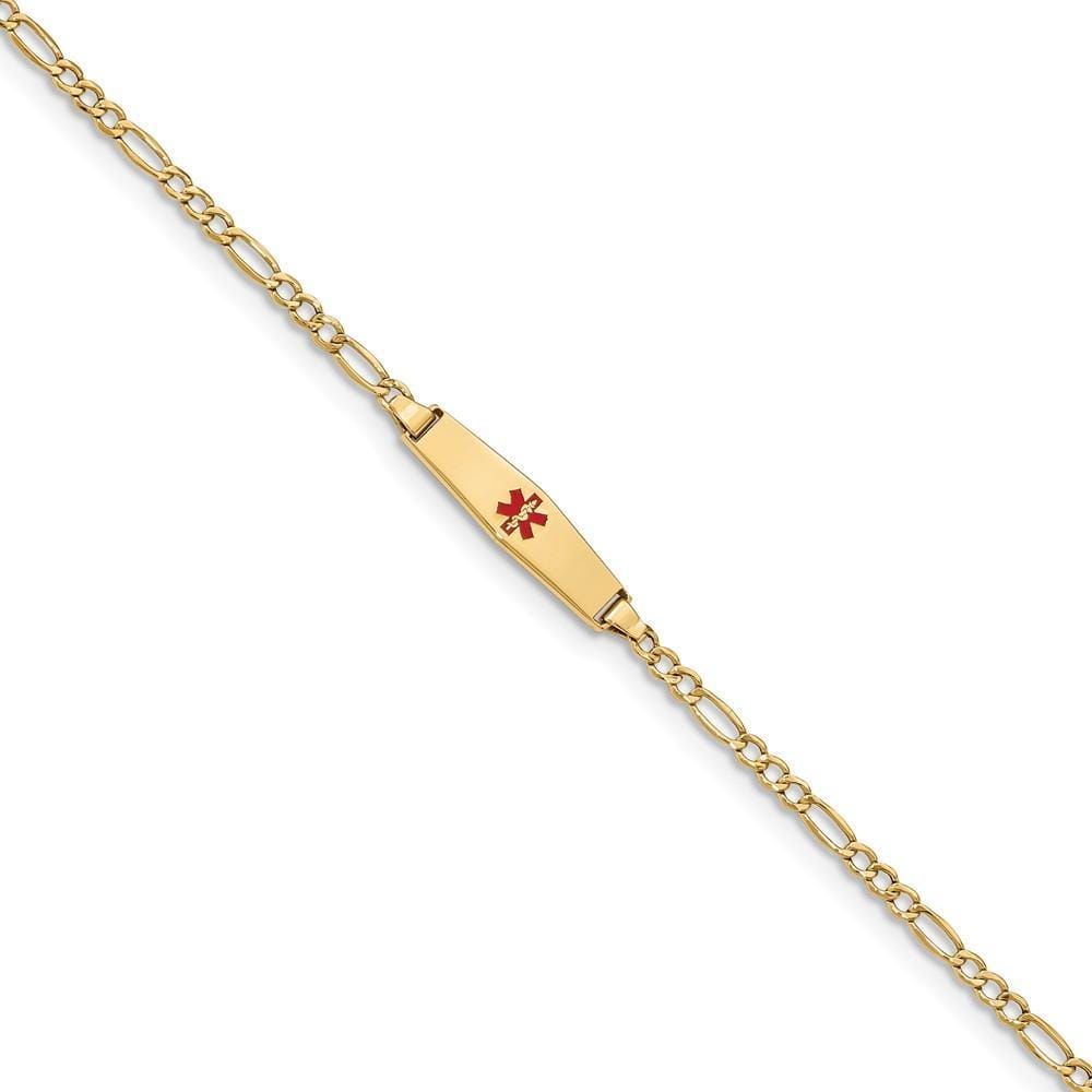 14K Yellow Gold Figaro Childrens ID Bracelet