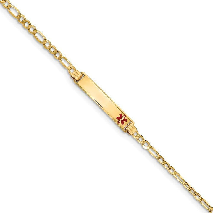 14K Yellow Gold Figaro Link Medical ID Bracelet