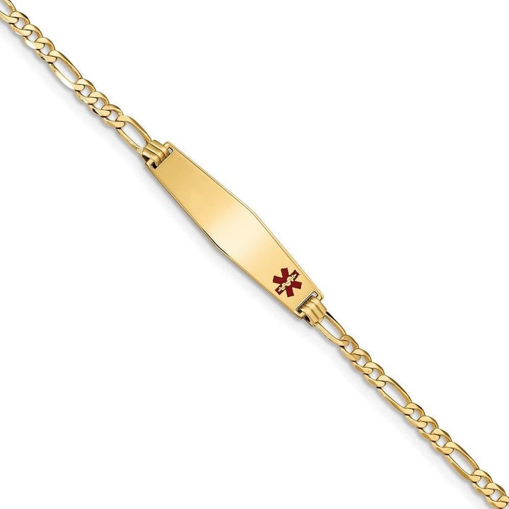 14K Yellow Gold Figaro Link Medical ID Bracelet