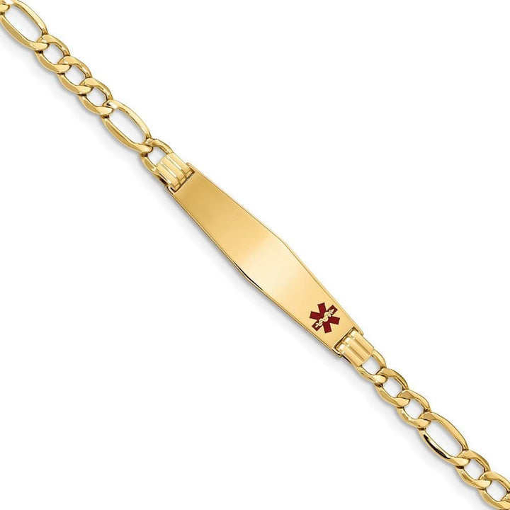 14K Yellow Gold Figaro Link Medical ID Bracelet