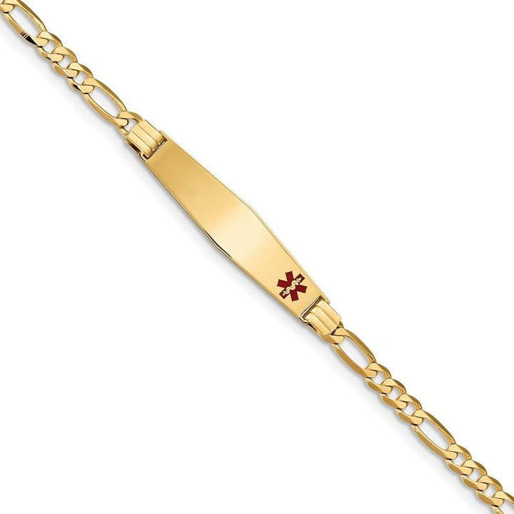 14K Yellow Gold Figaro Link Medical ID Bracelet