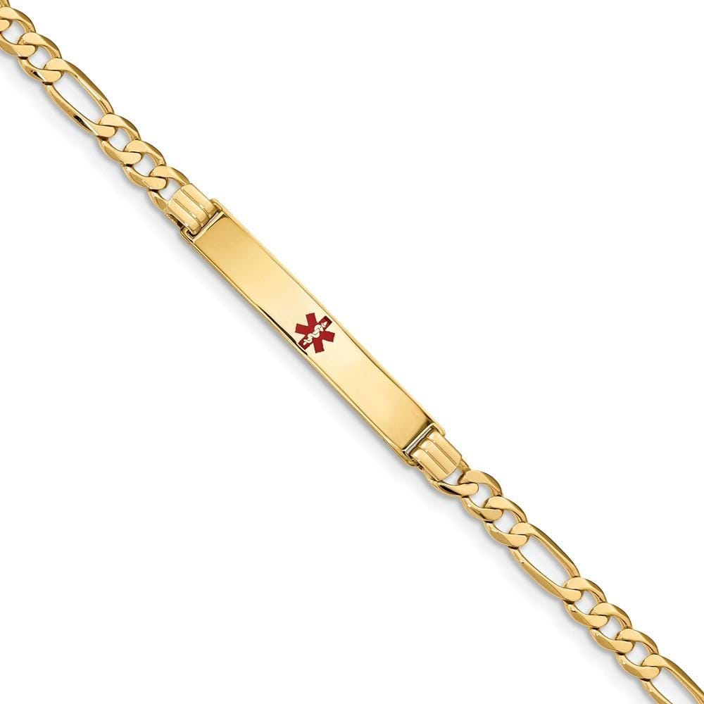 14K Yellow Gold Figaro Link Medical ID Bracelet