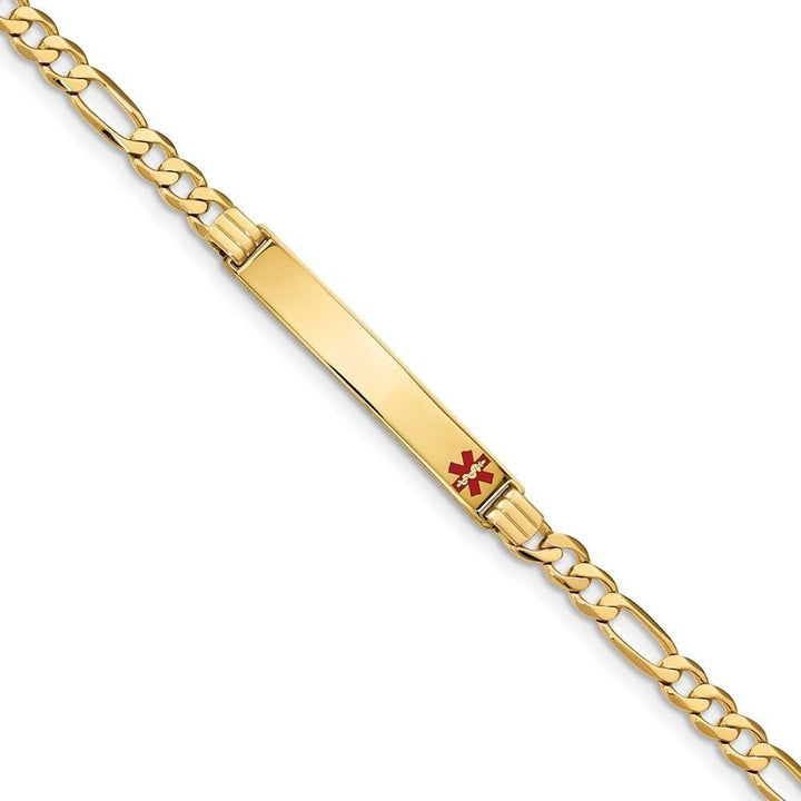 14K Yellow Gold Figaro Link Medical ID Bracelet