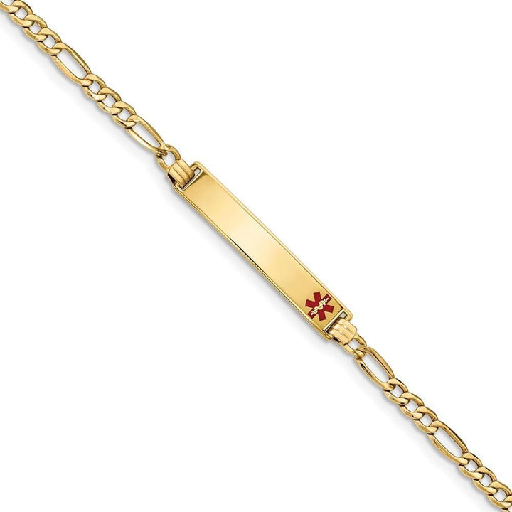 14K Yellow Gold Figaro Link Medical ID Bracelet