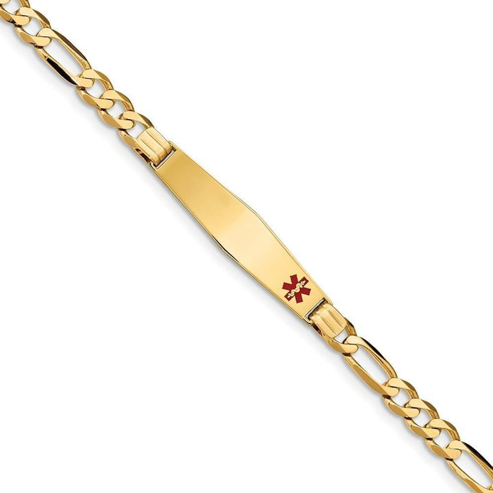 14K Yellow Gold Figaro Link Medical ID Bracelet