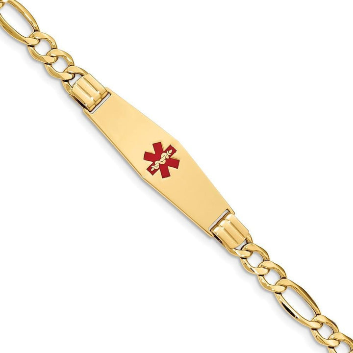 14K Yellow Gold Figaro Link Medical ID Bracelet