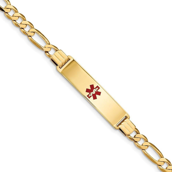 14K Yellow Gold Figaro Link Medical ID Bracelet