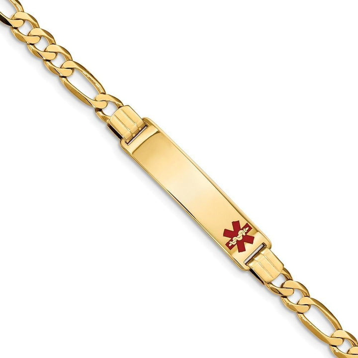 14K Yellow Gold Figaro Link Medical ID Bracelet