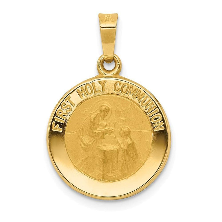 14k Yellow Gold First Communion Medal Pendant