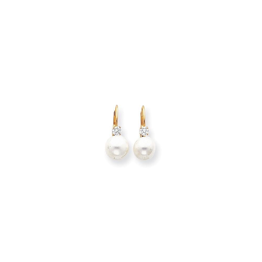 14k Yellow Gold Freshwater Pearl Earring