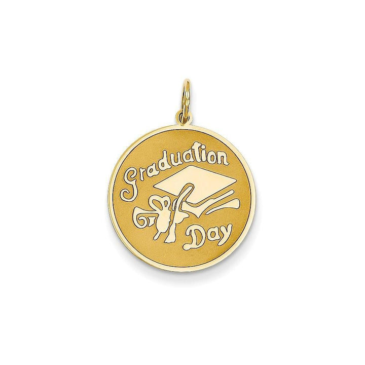 14k Yellow Gold Graduation Day Disc Charm