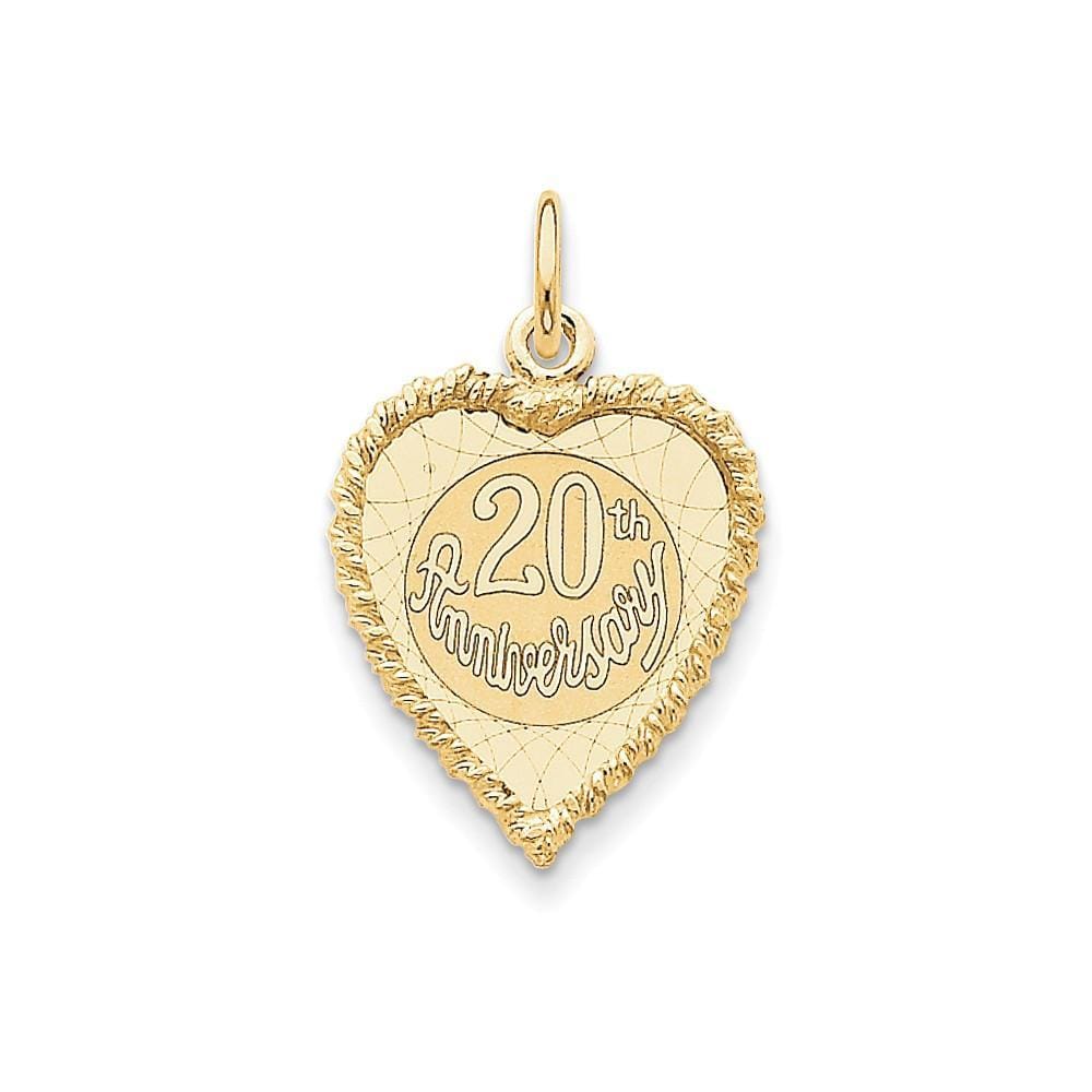 14k Yellow Gold Happy 20th Anniversary Charm