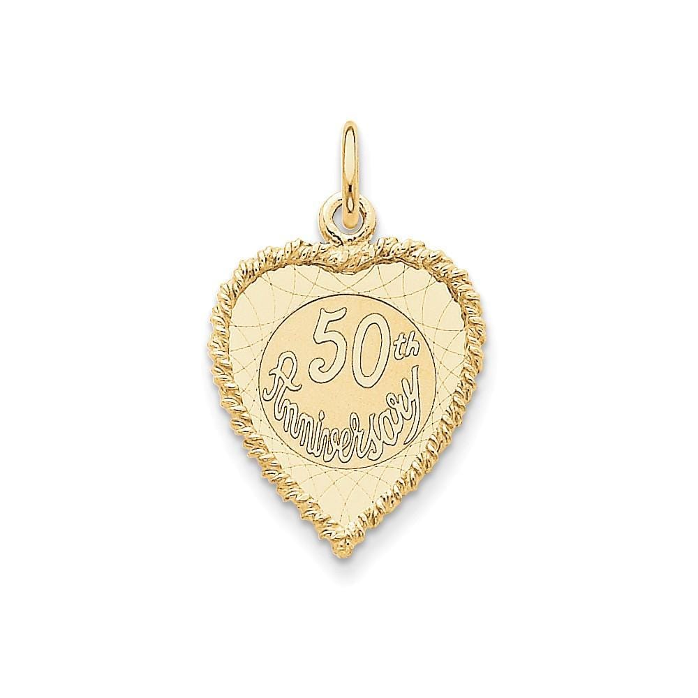 14k Yellow Gold Happy 50th Anniversary Charm