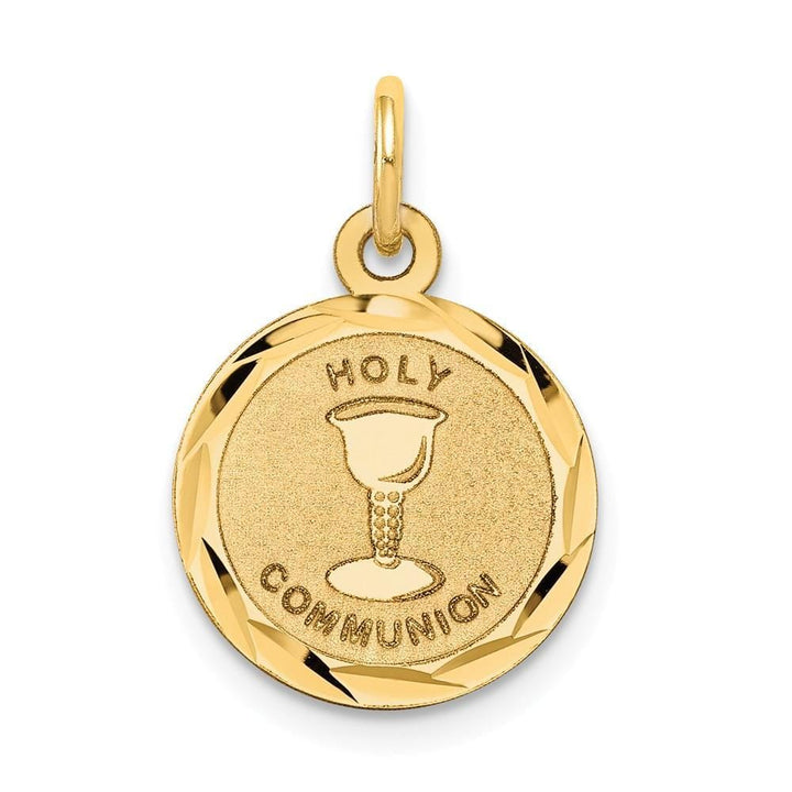 14k Yellow Gold Holy Communion Disc Medal.