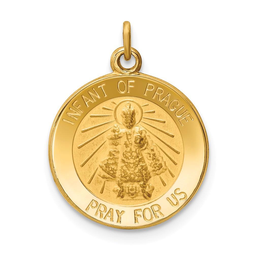 14k Yellow Gold Infant of Prague Medal Pendant