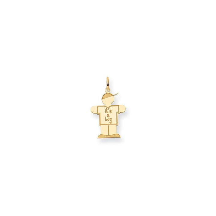 14k Yellow Gold It's a Boy Hugs Charm