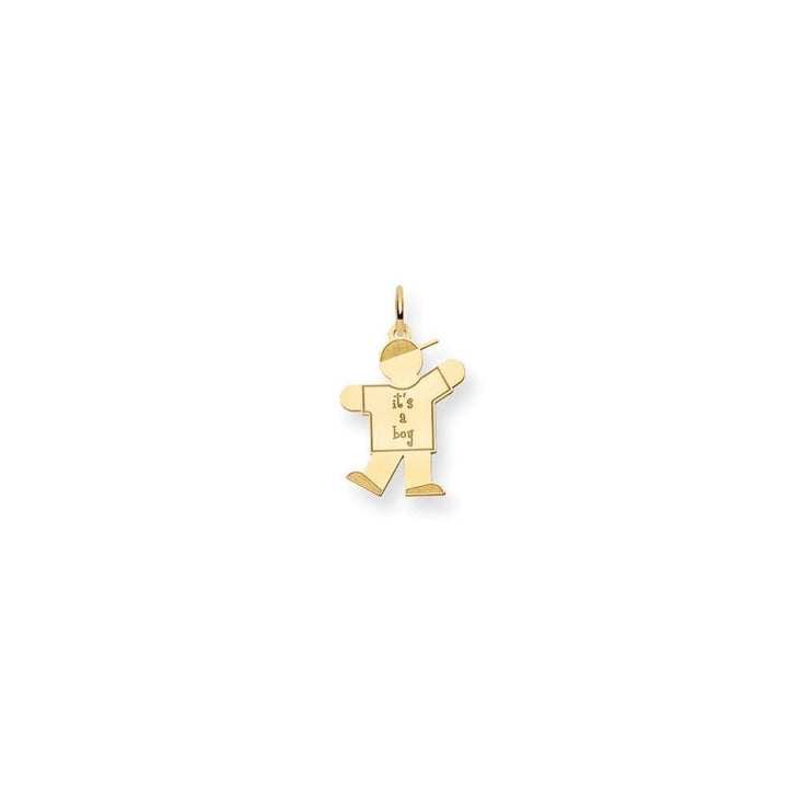 14k Yellow Gold It's a Boy Kiss Charm