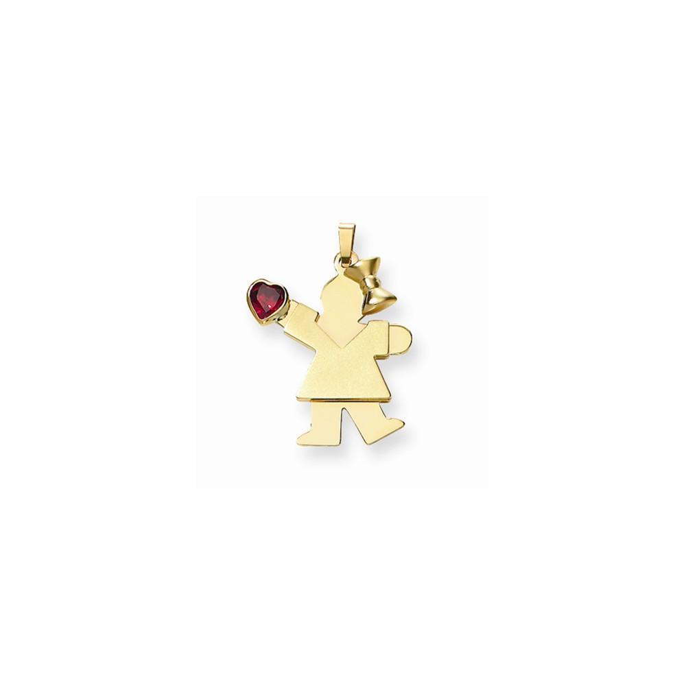 14k Yellow Gold Jan. Birthstone Kiss Girl Charm