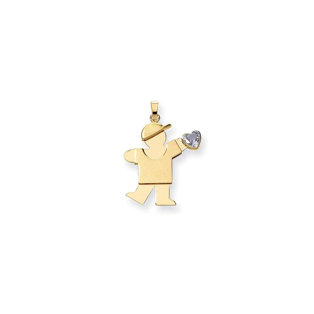 14k Yellow Gold March Birthstone Kiss Boy Charm