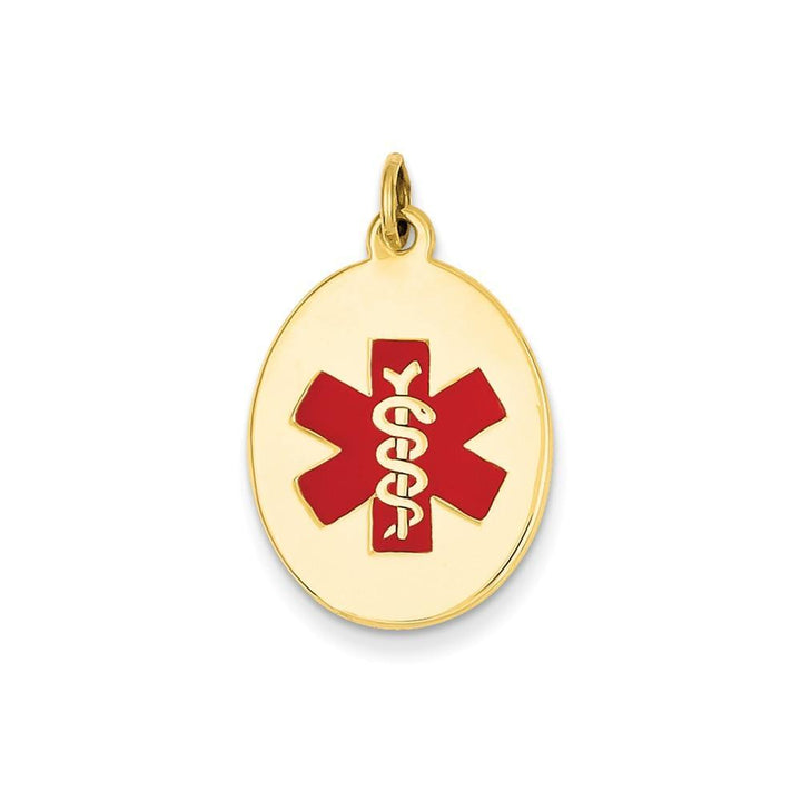 14k Yellow Gold Medical Alert ID Charm Pendant