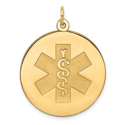 14k Yellow Gold Medical Alert Pendant