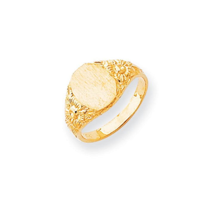 14k Yellow Gold Open Back Signet Ring