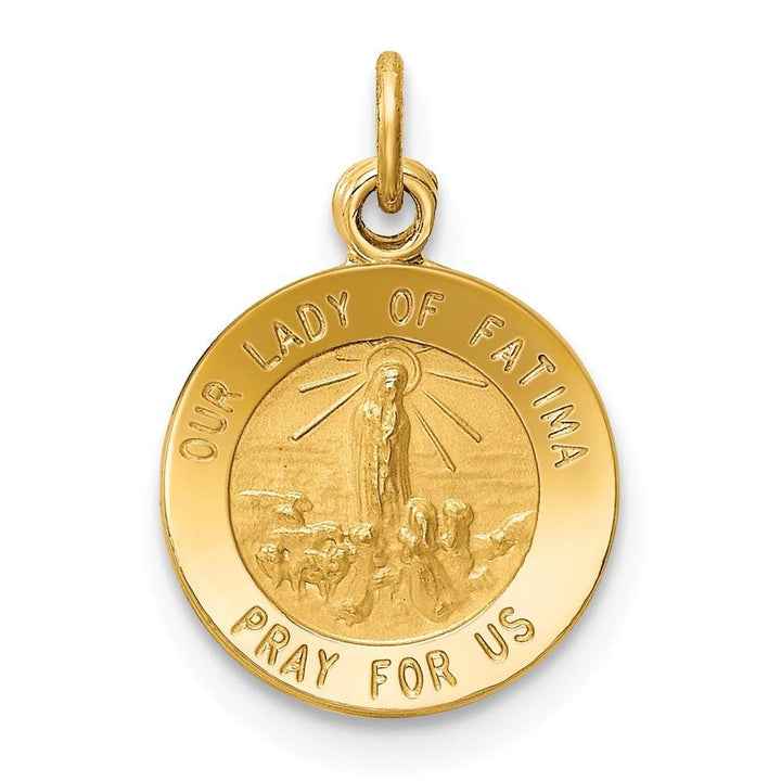 14k Yellow Gold Our Lady of Fatima Medal Charm