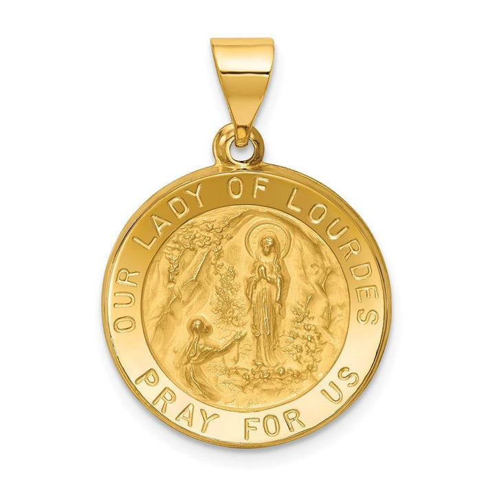 14k Yellow Gold Our Lady of Lourdes Medal Pendant