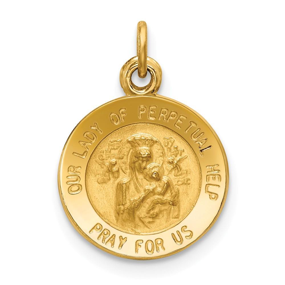 14k Yellow Gold Our Lady of Perpetual Help Medal