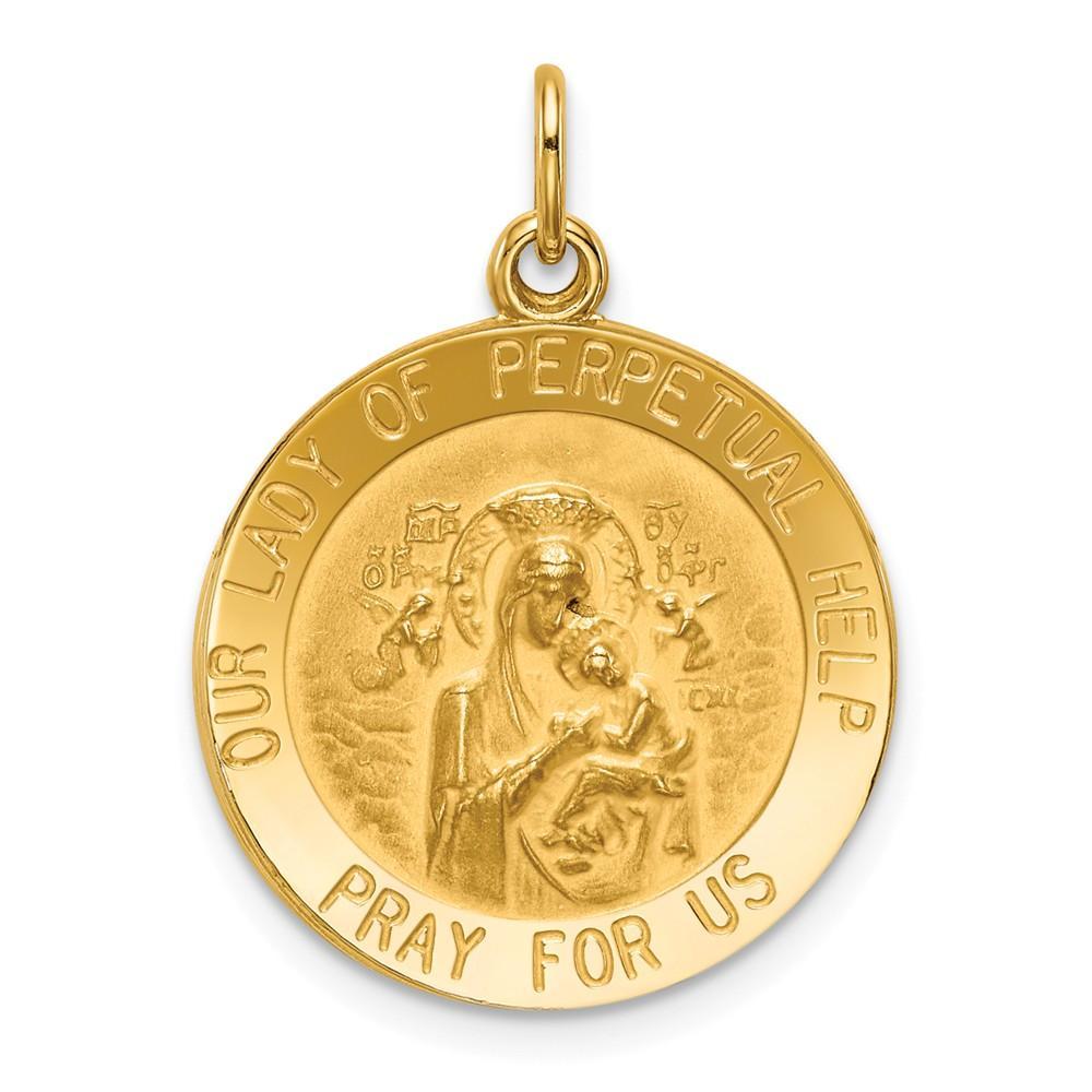 14k Yellow Gold Our Lady of Perpetual Help Medal