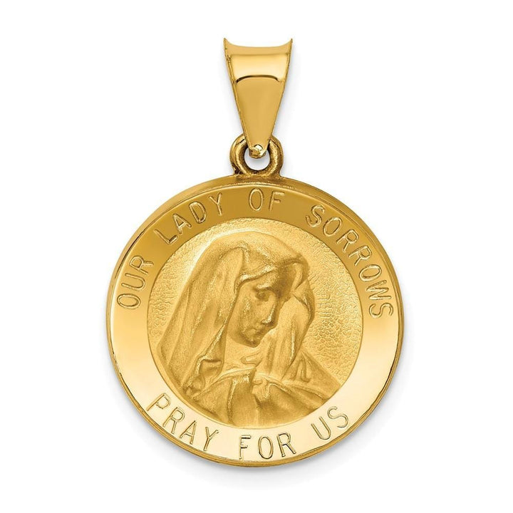 14k Yellow Gold Our Lady of Sorrows Medal