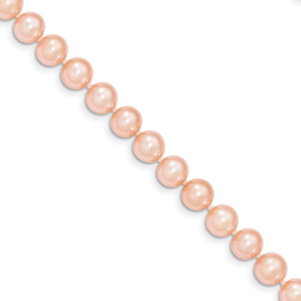 14k Yellow Gold Pink Freshwater Pearl Necklace