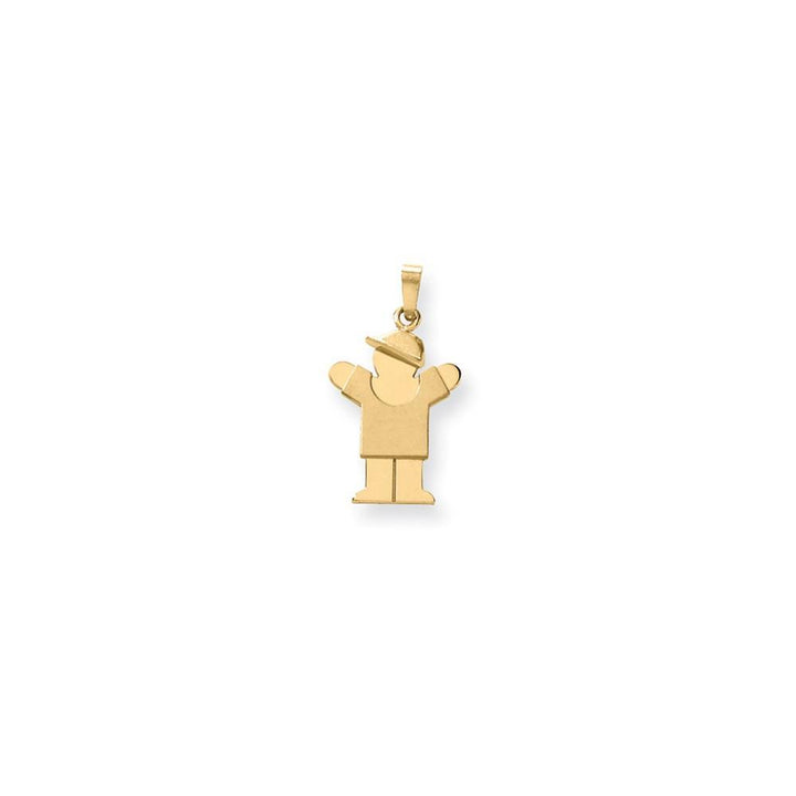 14k Yellow Gold Polished Boy With Hat Love Charm