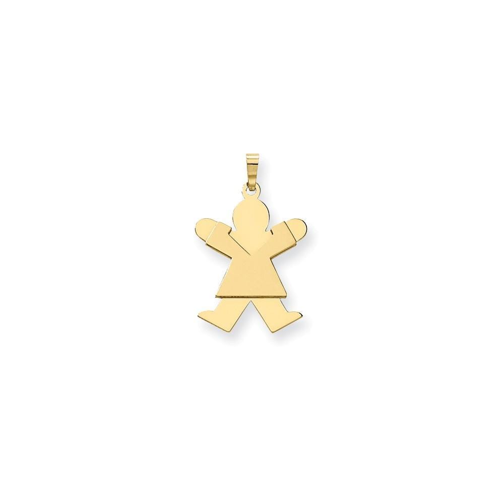 14k Yellow Gold Polished Joy Girl Jumping Charm